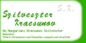 szilveszter kracsunov business card